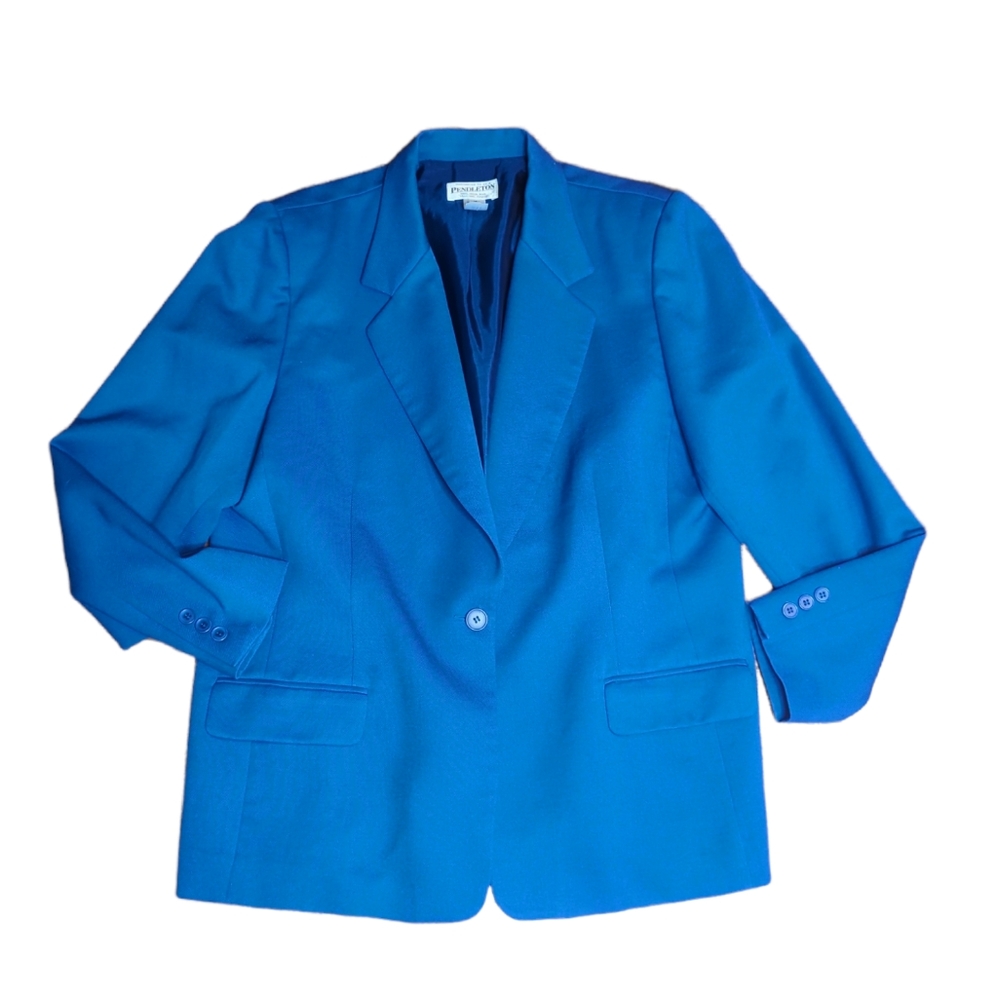 Pendleton Size 18 Ladies Blue Wool Blazer blue